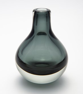 Glass Bud Vase, smoke , 15cm